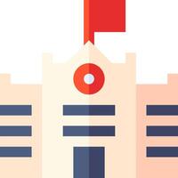 A building with a red flag on top vector