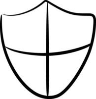 A shield with a cross on it vector