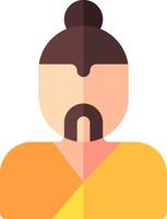 A man with a beard and a yellow shirt vector