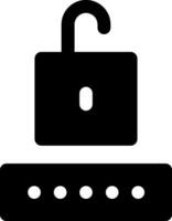 A black and white image of a padlock vector