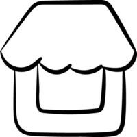 A black and white drawing of a house vector