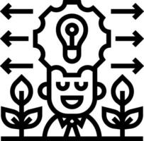 A man with an idea light bulb above his head vector
