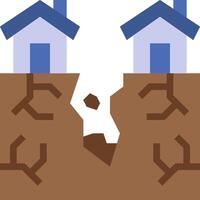 Two houses are in the ground and one is on top vector