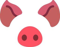 A pig's head with ears and nose vector