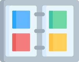 A folder with four different colored pages vector