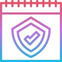 A calendar icon with a shield and check mark vector