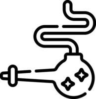 A black and white drawing of a pipe with a smoke coming out of it vector