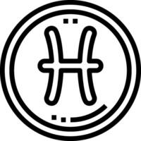 The h symbol is in a circle with a black outline vector