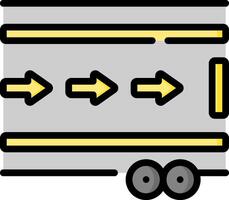 A truck with arrows pointing in different directions vector
