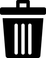A black trash can icon on a white background vector