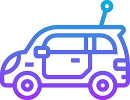 A small car with a robot on top vector