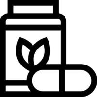 A black and white image of pills and a bottle vector