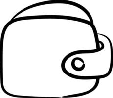 A black and white drawing of a wallet vector