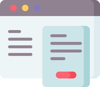 A website with a form and a button vector