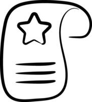 A star on a scroll with a star on it vector