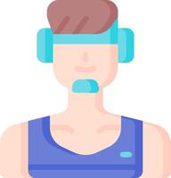 A man with headphones on his head vector