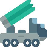 A truck with a missile on top of it vector