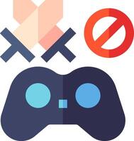 A game controller, a cross and a no sign vector
