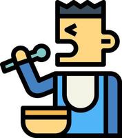 A cartoon man with a microphone and bowl vector