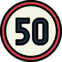 A red and black circle with the number 50 in it vector