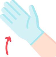A hand with a glove on it and an arrow pointing up vector