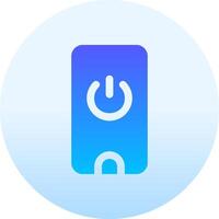 A blue button with a power button on it vector