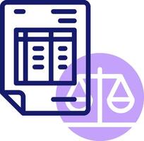 A document with scales and a scale icon vector
