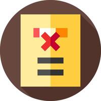 A yellow document with an x on it vector