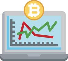 Bitcoin price chart on laptop vector
