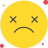 A yellow emoticion with a sad face vector