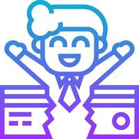 A man with a tie and a stack of money vector