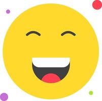A smiling yellow emoticion with colorful dots vector