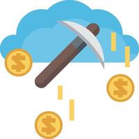 A hammer and coins falling from the cloud vector