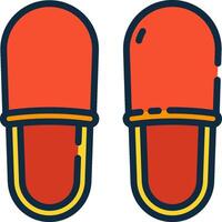 Two red pillows with a yellow stripe on the top vector
