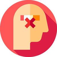 A flat icon of a person with a red cross on the head vector