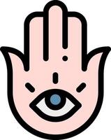 A hamsa hand with an eye on it vector