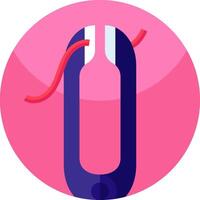 A pink circle with a blue and red cord vector