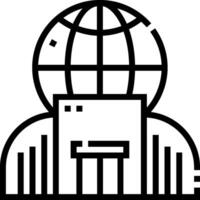 A black and white image of a building with a globe on it vector