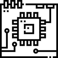 A black and white image of a computer chip vector
