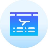 A blue and white icon with a plane on it vector