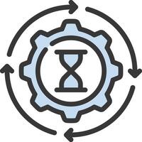 Time clock icon with arrows and gears vector