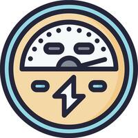 A meter with a lightning bolt on it vector