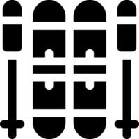 A black and white image of a pair of skis vector