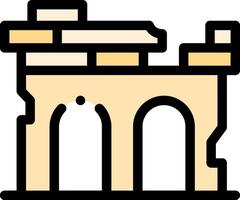 An icon of a building with a door and windows vector