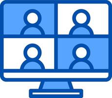 A computer screen with people on it vector
