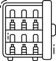 A refrigerator with bottles inside it vector