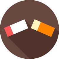 Two cigarettes in a circle with a long shadow vector
