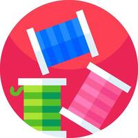 A spool of thread and a spool of yarn vector