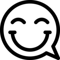A black and white smiley face with a speech bubble vector