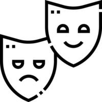Two black and white masks with sad faces vector